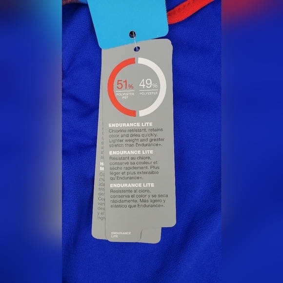 Speedo Women's Printed One Back Rio Americana One Piece Swimsuit Blue Red 8/34 - Picture 14 of 15